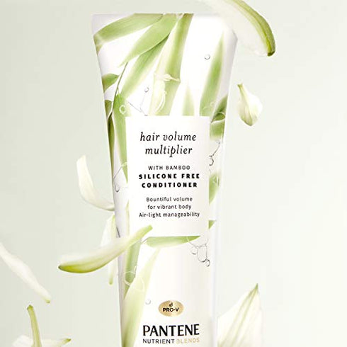 Pantene Shampoo and Conditioner Plus Rescue Shot Treatment, with Bamboo, Nutrient Blends Hair Volume Multiplier