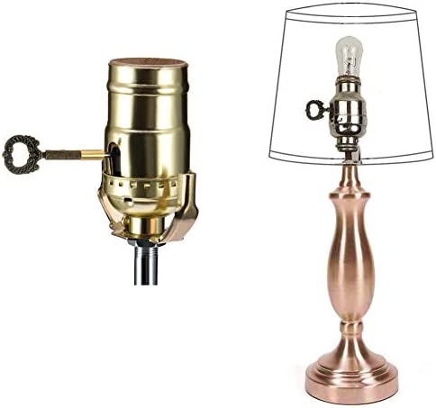 ECUDIS Pack of 2 Lamp Keys Socket Turn Keys Replacement Switch Knobs, Brass Finish