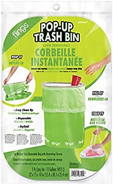 Flings Pop-Up Trash Bin- 13 Gallons | Kiwi | 1 Pc.