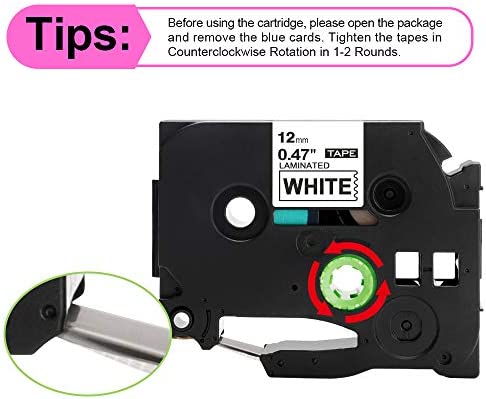 Compatible Brother TZe TZ Tape 12mm 0.47" Label Maker Tape TZe-231 TZeMQP35 TZeMQF31 TZeMQ531 TZeMQE31 TZeMQY31 Laminated Tape for Brother P Touch PT H110 D200 D210 D400 D600, 6 Pack