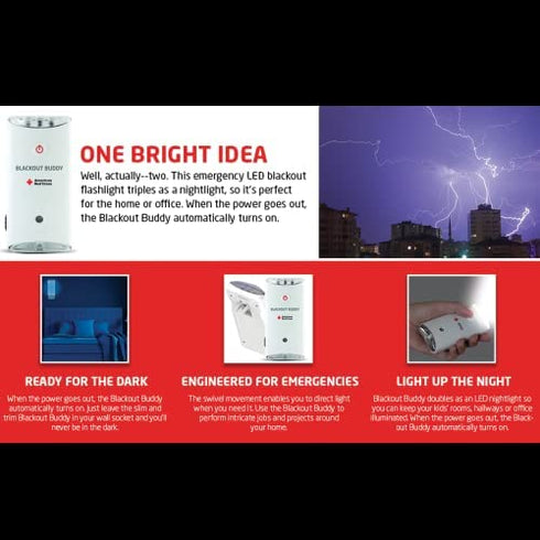 Eton American Red Cross Crank-Powered Clipray Clip-On Flashlight & Smartphone Charger, Red
