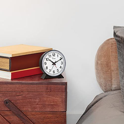 Equity by La Crosse 14075 Black Analog Wind-Up Alarm Clock