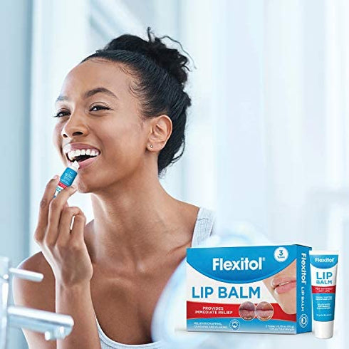 Flexitol Lip Balm, 0.35 Ounce Tube (3 Pack)