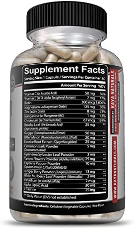 Kaya Naturals Healthy Gluco with Bitter Melon Supplement | Support Healthy Levels & Function, 20 Herbs Vitamins Minerals, Alpha Lipoic Acid, Cinnamon, Vitamin C & E, Gluten Free, Non-GMO - 60 Capsules