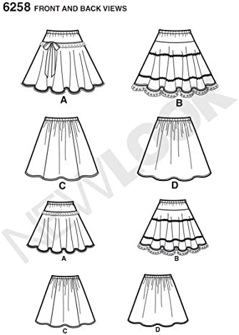 Simplicity Creative Patterns New Look 6258 Child's and Girls' Circle Skirts, A (3-4-5-6-7-8-10-12)
