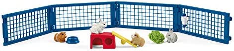Schleich Farm World 14-piece Rabbit and Guinea Pig Hutch Toy Set with Animal Figures for Kids Ages 3-8, 5.7 x 19 x 11.5 cm