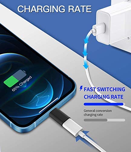 4Pack,USB C Female to Lightning Male Adapter,USB-C to Lightning Adapter,Lightning to USB C,Type C Cable Charger Adaptor for Apple iPhone 12 11 Mini PRO MAX XS XR X SE2 7 8Plus Ipad AIR USBC Charging