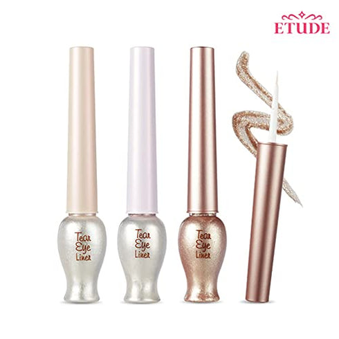 ETUDE Tear Drop Eye Liner #4 Sun Light (21AD) | Long-Lasting Liquid Glittering Eye Liner to Make Your Eyes Sparkle | K-Beauty