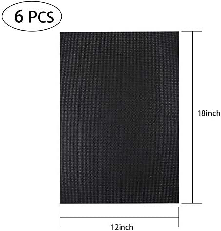 Pllieay 6 Pieces 14 Count Black Classic Reserve Aida Cloth Cross Stitch Cloth, 12 by 18 Inch (Black)