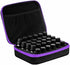Essential Oils Storage, TUZAZO Essential Oils Carrying case for 30 Bottles 5ml 10ml 15ml, Hard Shell Shockproof & Durable, Come with Bottle Opener, Bottle Cap Labels (Black&Purple)