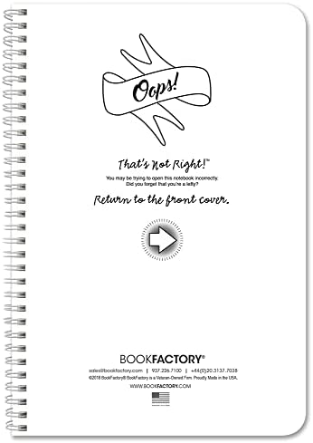 BookFactory NotRight (Left-Handed) Notebook / Lefty Notebook 120 pages 6" x 9" Black Cover, Wire-O (JOU-120-69CW-A-(NotRightBlk))