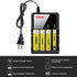 18650 Battery Charger Universal Smart 18650 Charger with LED Indicator for 3.7V Lithium ion Battery 18650 21700 26650 18500 16650 14500 Rechargeable Batteries (4 Bay)