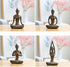 OwMell Lot of 4 Meditation Yoga Pose Statue Figurine Ceramic Yoga Figure Set Decor - Patina Gold