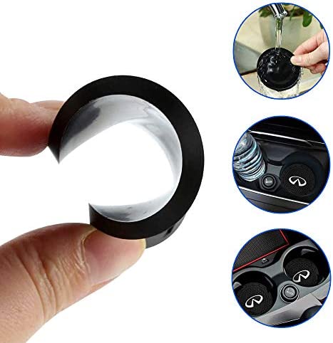 MYCASUO Car Interior Accessories for Infi?ti Cup Holder Insert Coaster - Silicone Anti Slip Cup Mat for in?niti QX50 Q50 Q70 Q70L Q60 QX30 QX60 QX80 (Set of 2, 2.75" Diameter)