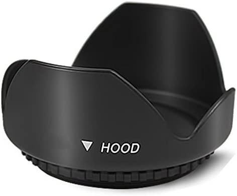 55mm Tulip Flower Lens Hood for Nikon D3400, D5600 with 18-55MM AF-P DX, DL24-500 f/2.8-5.6 Digital Camera + Microfiber Cleaning Cloth