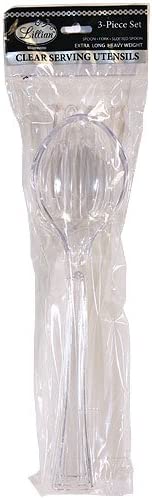 KingZak Plastic Serving Utensils, 12", Clear