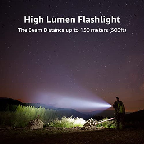 LE LED Flashlights LE1000 High Lumens, Bright Small Flashlight, Zoomable, Waterproof, Adjustable Brightness Flash Light for Outdoor, Emergency, Camping Accessories, AAA Batteries Included, 2 Packs