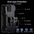 Charlam Compatible with iPhone 12 Case, Compatible with iPhone 12 Pro Case 6.1 Inch 2020 for Men, Scratch-Resistant Shock-Absorbing Protective Bumper Cases Cover with Ring Holder Kickstand, Black
