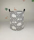 DUYIY Canvas Storage Basket with Handle Large Organizer Bins for Dirty Laundry Hamper Baby Toys Nursery Kids Clothes Gift Basket (love elephant)