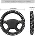 Dog Cat Paw Print Steering Wheel Cover for Women 14 15 inch Universal Cute Car Steering Wheel Accessories Paw Print Breathable Steering Wheel Protector
