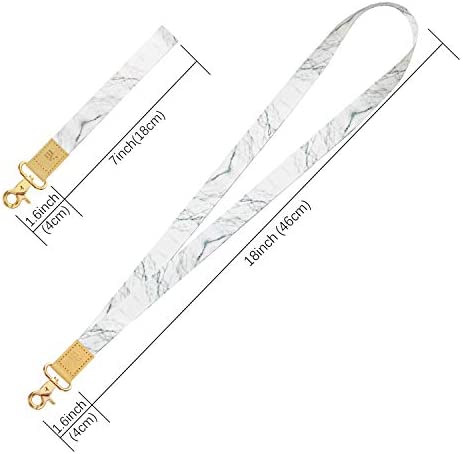 EcoVision Pack of 2 Wrist and Neck Lanyards for ID Badges, Wristlet Keychain Holder Car Key Lanyard for Women and Men