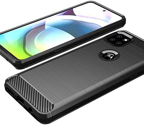 Osophter for Moto One 5G Ace Case Shock-Absorption Flexible TPU Rubber Protective Cell Phone Cover for Motorola Moto One 5G UW Ace(Black)