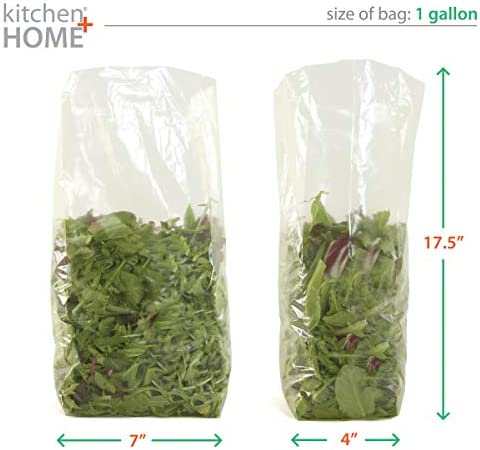 Keep it Fresh Produce Bags – BPA Free Reusable Freshness Green Bags Food Saver Storage for Fruits, Vegetables and Flowers – Set of 30 Gallon Size Bags
