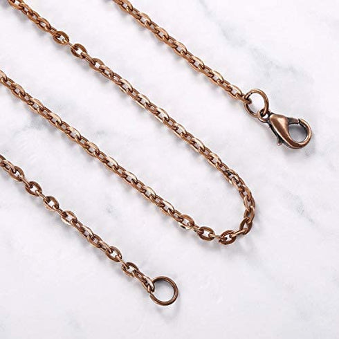 24 Pack Antique Red Copper Cable Chain Necklace Chain Necklace Twisted Link Chain for Jewelry Making (20 Inch)