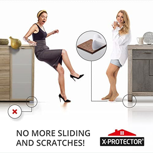 X-PROTECTOR Non Slip Furniture Pads – 24 Premium Furniture Grippers 1 1/2"! Best SelfAdhesive Rubber Feet Furniture Feet – Ideal Non Skid Furniture Pad Floor Protectors – Keep Furniture in Place!