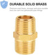 SUNGATOR Brass Pipe Fitting, 3/8" NPT x 3/8" NPT Male Pipe Thread Connector Adapter, Hex Nipple, For Use with Oil and Air Lines Made from Copper, Brass or Iron Pipe (2-Pack)