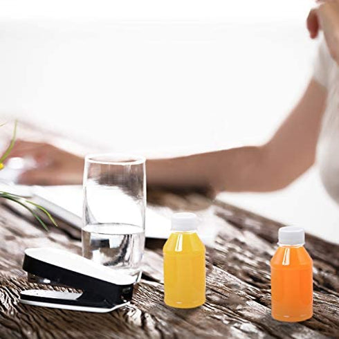 Aneco 20 Pack 4 Ounce Empty Plastic Juice Bottles Reusable Drink Containers with Lids Ideal for Storing Juices, Water and Other Homemade Beverages