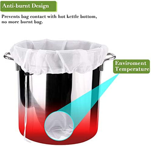 Brew Bags Reusable 3 Pack, Extra Large 26"x22" Fine Mesh Strainer Bag for Home Brewing Hops Grains Wine Beer Making Drawstring Straining Brew in a Bag