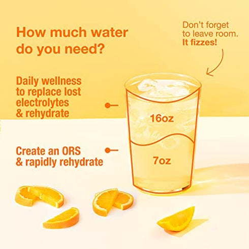 Hydralyte Low Sugar Rapid Rehydration - Lightly Sparkling Electrolyte Powder Packets, 8 oz Serve | Orange Hydration Packets | Hydration for Heat, Travel, Exercise and Bachelorette Parties (12 Count)