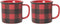 Now Designs Heritage Stoneware Mugs, Buffalo Check - 14 oz Capacity | Set of 2