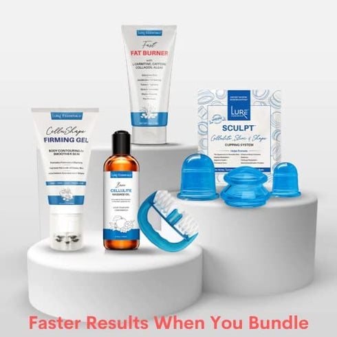 Lure Anti Cellulite Cupping Therapy Set - Massager Cupping Kit with 3 Silicone Massage Cups - Cellulite Cupping Sets Use with Cellulite Oil - Sculpt Shower Silicone Cupping Set
