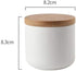 Food Storage Jar Strong Ceramic Storage Canisters with Airtight Seal Bamboo Lid Modern Design Seal Damp-Proof Kitchen Jar for Coffee, Tea, Spice and More (White(S: 8.2x8.3cm))