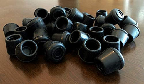 Shepherd Hardware 8760E Leg Tips 3/4-Inch Inside Diameter Rubber Chair Leg Caps, 24 Pack, Black