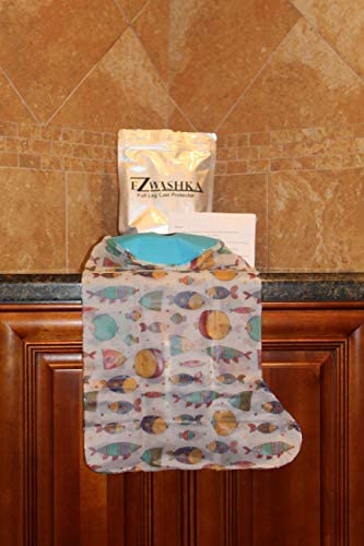 Kids Cast Cover for Showering Foot –Waterproof Reusable Cast Protector for Toddlers and Little Kids Cute Design with Fishes – Toddler-Little Kid Size