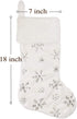 SherryDC Faux Fur Snowflake White Christmas Stockings Set of 2 Fireplace Xmas Decoration Holder (Silver + Gold)