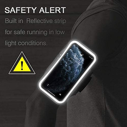 iPhone 14 Pro Max, 13 Pro Max, 14 Plus Armband, JEMACHE Water Resistant Gym Running Workouts Arm Band Case for iPhone 14 Plus, 14/13/12/11 Pro Max, Xs Max (Black)