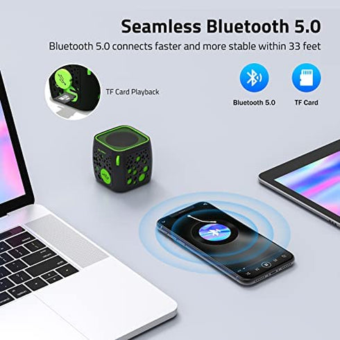 ALLWAY Mini Bluetooth Speaker, Small Portable Bluetooth Speakers with Loud Stereo Sound, Rich bass,TF Card Port,Bt 5.0 Speakers Bluetooth Wireless for Laptop,iPhone,Echo,Car Bocina Travel Gadgets