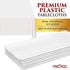 4 White Plastic Tablecloth - 108 X 54 Plastic Table Cloth | Disposable Tablecloths | White Tablecloths | Plastic Table Cover | Tablecloths for BBQ, Party, Fine Dining, Wedding, Outdoor