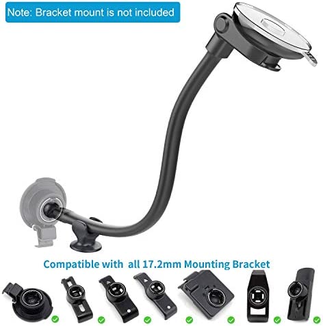 APPS2Car GPS Mount, Upgraded 13.5-Inch Gooseneck Suction Cup GPS Mount for Truck/Van/Car, Windshield Dashboard GPS Holder for Garmin Dezl Drive Nuvi Zumo DriveSmart DriveassistRV StreetPilot