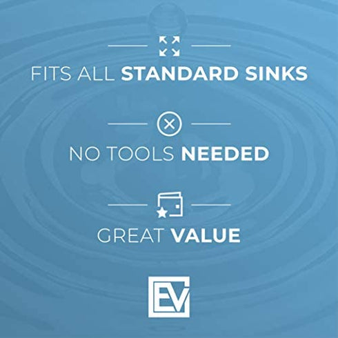 Essential Values Kitchen Sink Stopper (#STP-PL) - Black Plastic Sink Plug Drain Stopper - Replacement Garbage Disposal Stopper | Kitchen Sink Drain for Kohler, Insinkerator, & Waste King