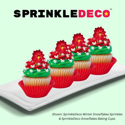 Christmas Snowflakes Holiday Baking Cupcake Cake Decoration Confetti Sprinkles Cake Cookie IceCream Donut Jimmies Quins 4oz