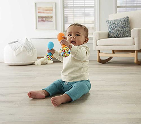 Fisher-Price Maracas, Set Of 2 Newborn Toys, Blue And Orange, Rattle 'N Rock Maracas, Baby Toys For Ages 3+ Months