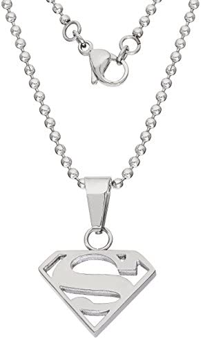 DC Comics Superman Jewelry for Women Stainless Steel Cutout Logo Pendant Necklace