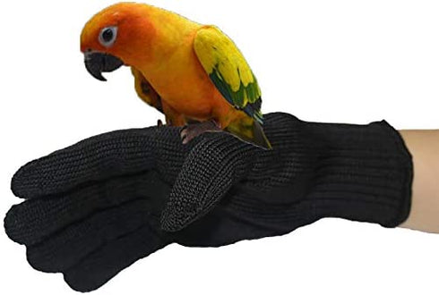 Bird Training Anti-Bite Gloves, Level 5 Protection, Parrot Chewing Working Safety Protective Gloves for Small Animal Pet Squirrels Hamster Parrotlets Cockatiels Finch Macaw (Gloves + Arm Sleeves)