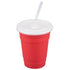 16 oz. Red Reusable Plastic Tumbler Set Includes Lid and Straw, Dishwasher Safe, by GET SC-16-SET-R (Qty, 1)