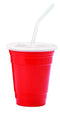 16 oz. Red Reusable Plastic Tumbler Set Includes Lid and Straw, Dishwasher Safe, by GET SC-16-SET-R (Qty, 1)